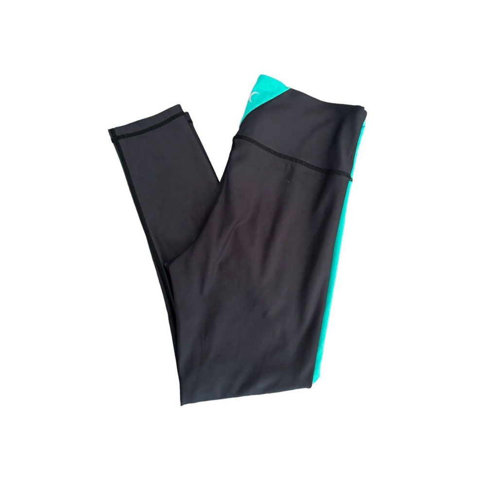 Zyia Active Women's 12 Black Teal Light Tight Hi-Rise Turquoise 7/8 Length